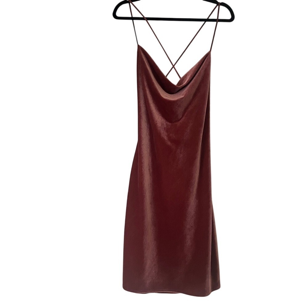 Jenny Yoo Benson Stretch Velvet Midi Slip Dress English‎ Rose Sz 6 Petite Length